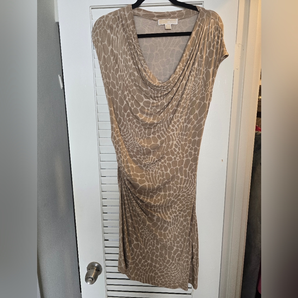 Michael Kors Tan Animal Print Dress